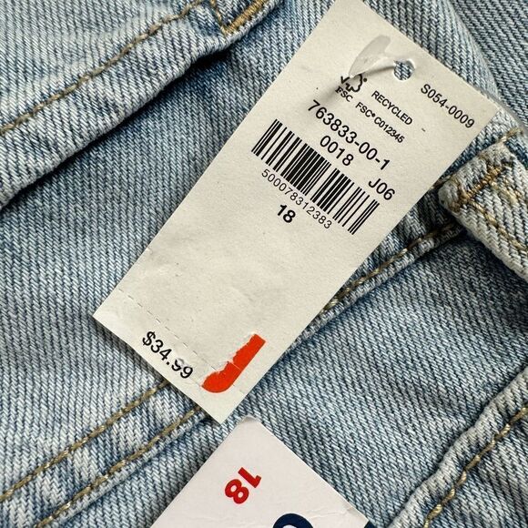 NWT Old Navy Girls High Rise Slouchy Straight Denim Jeans - Size 18 - Picture 10 of 11